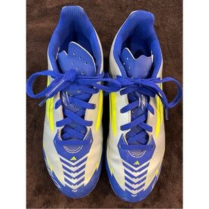 Adidas F50 Club Messi Youth Soccer Cleats Size 3 Silver Blue Yellow
